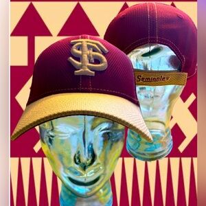 FSU Florida State Seminoles Garnet2-tone Zephyr Stretch Flexfit M/L Logo Hat NWT